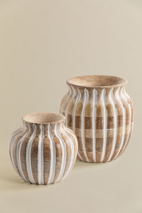 Vase aus Mangoholz Ribao