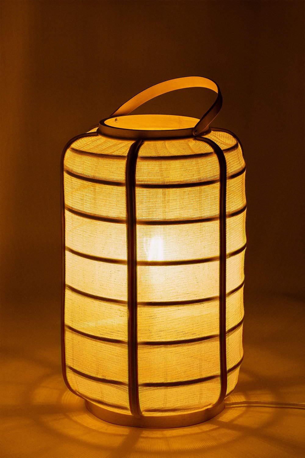 Mikayla Tischlampe aus Bambus und Baumwolle , Galeriebild 4