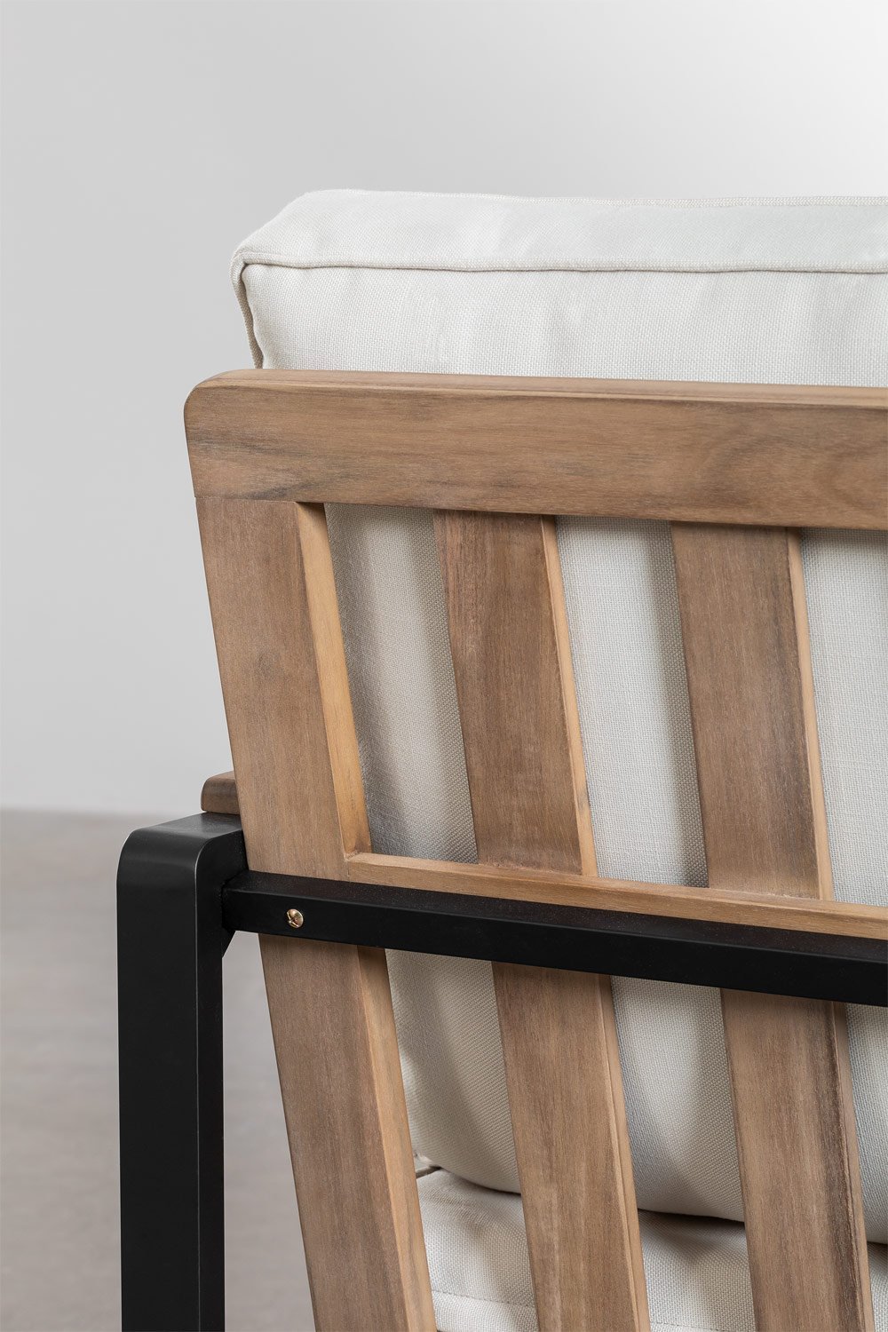 2-Sitzer-Gartensofa aus Aluminium und Akazienholz Giselle, Galeriebild 7