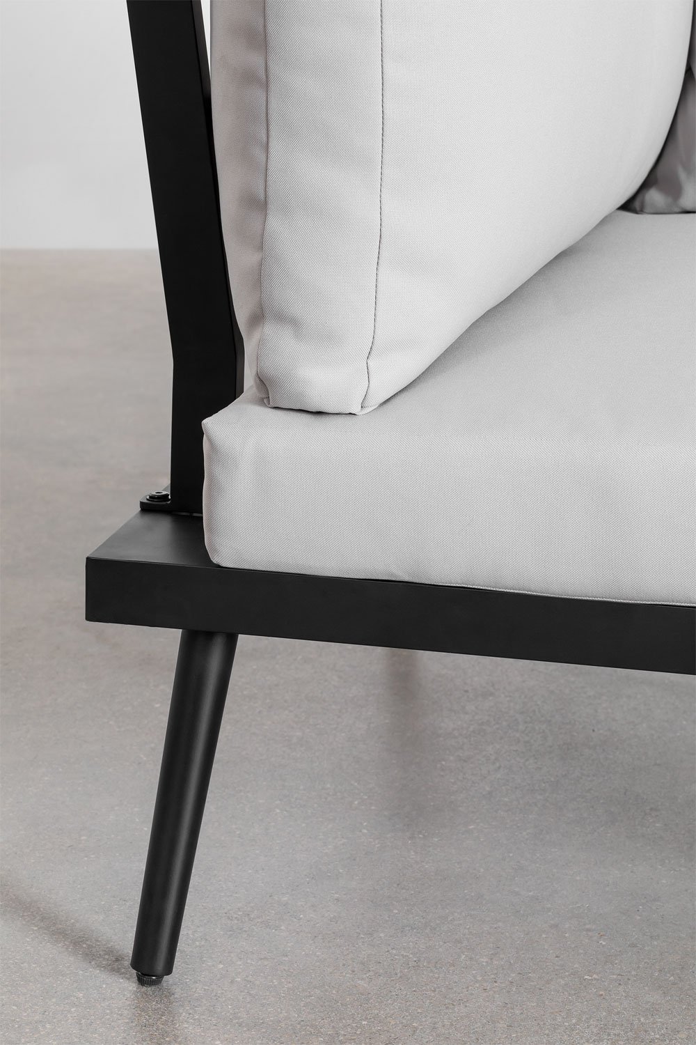 Gartenset mit 4-Sitzer-Ecksofa und Couchtisch aus Aluminium und Akazienholz Kalen     , Galeriebild 5