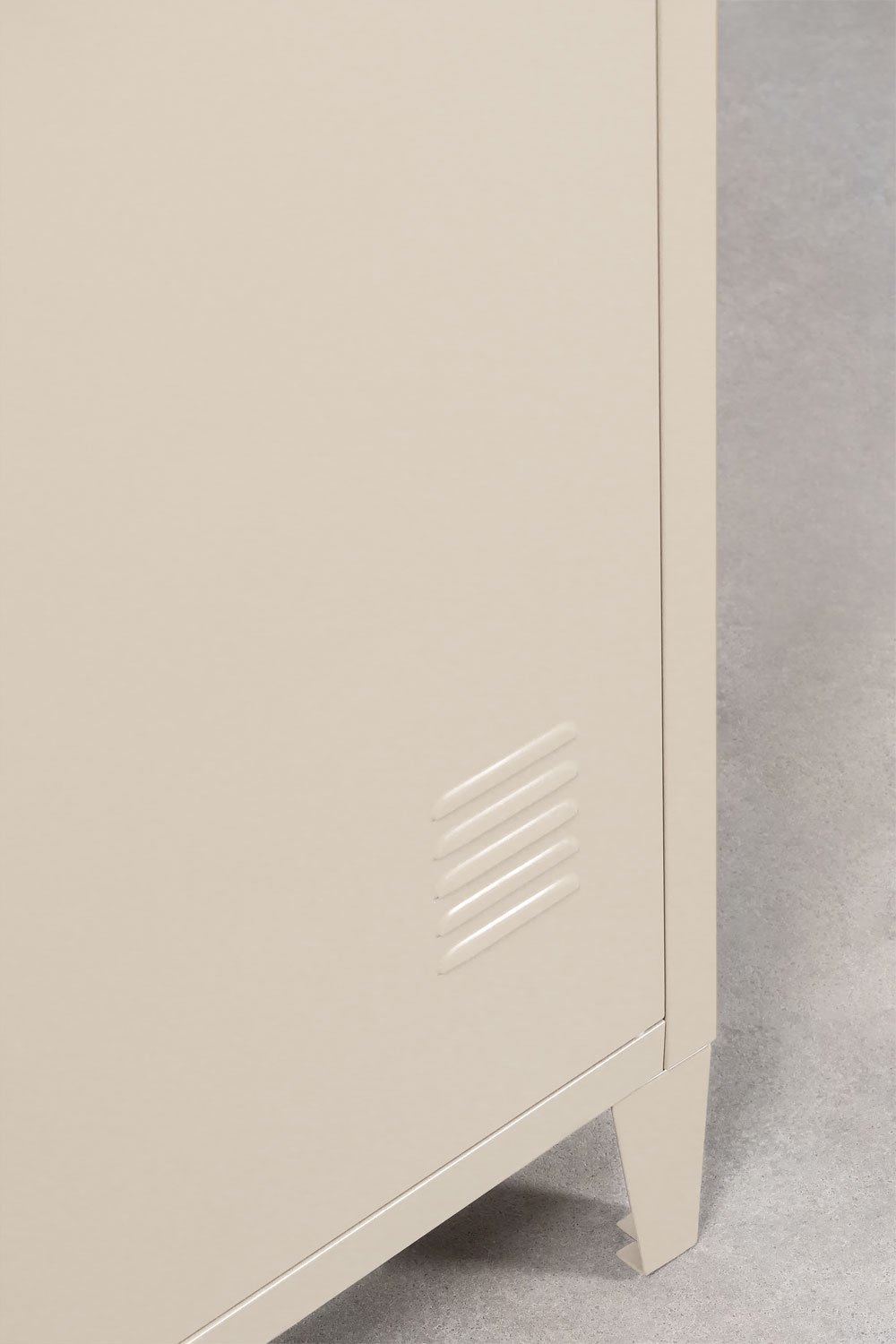 Schrank im Spind-Design 40x140 cm Stahl tapiocabeige Pohpli, Galeriebild 8