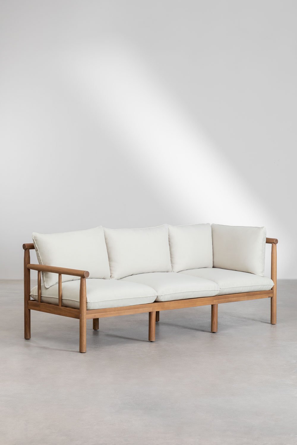 Wohnzimmer-Set mit 5-Sitzer-Ecksofa und Couchtisch aus Akazienholz Melvin, Galeriebild 3
