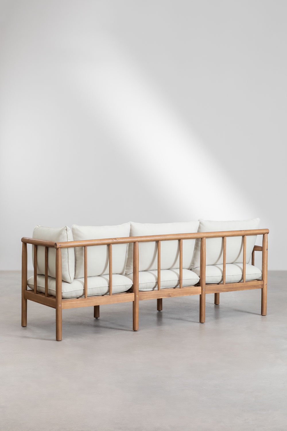 Wohnzimmer-Set mit 5-Sitzer-Ecksofa und Couchtisch aus Akazienholz Melvin, Galeriebild 4