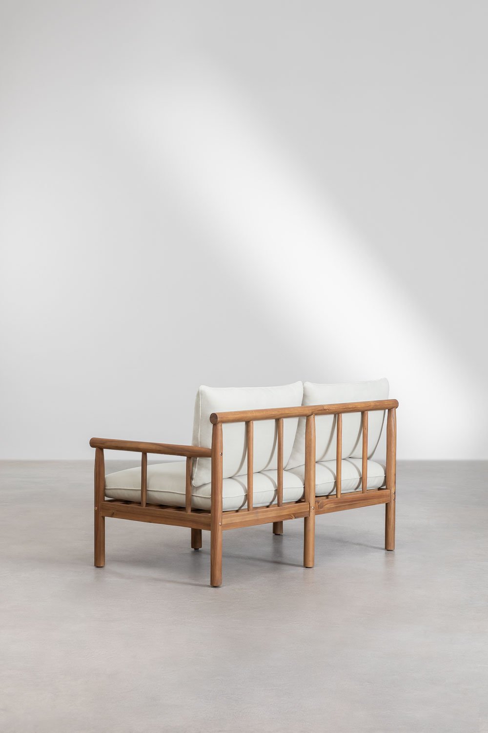 Wohnzimmer-Set mit 5-Sitzer-Ecksofa, Sessel und Couchtisch aus Akazienholz Melvin, Galeriebild 6