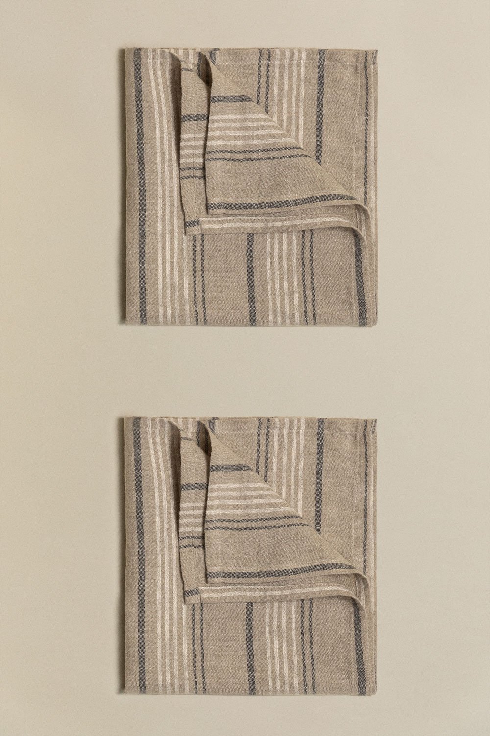 Set aus 2 Servietten aus Leinen und Baumwolle Darby, Galeriebild 3