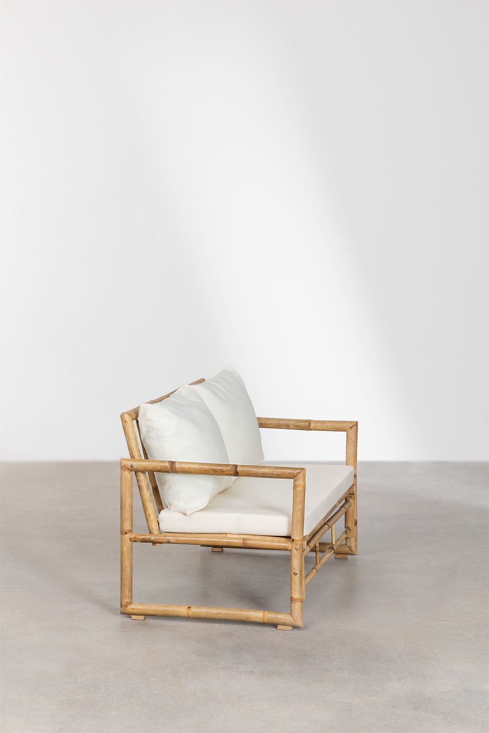 Gartenset mit 2-Sitzer-Sofa und Couchtisch 90x50 cm aus Bambus Livayna, Galeriebild 5