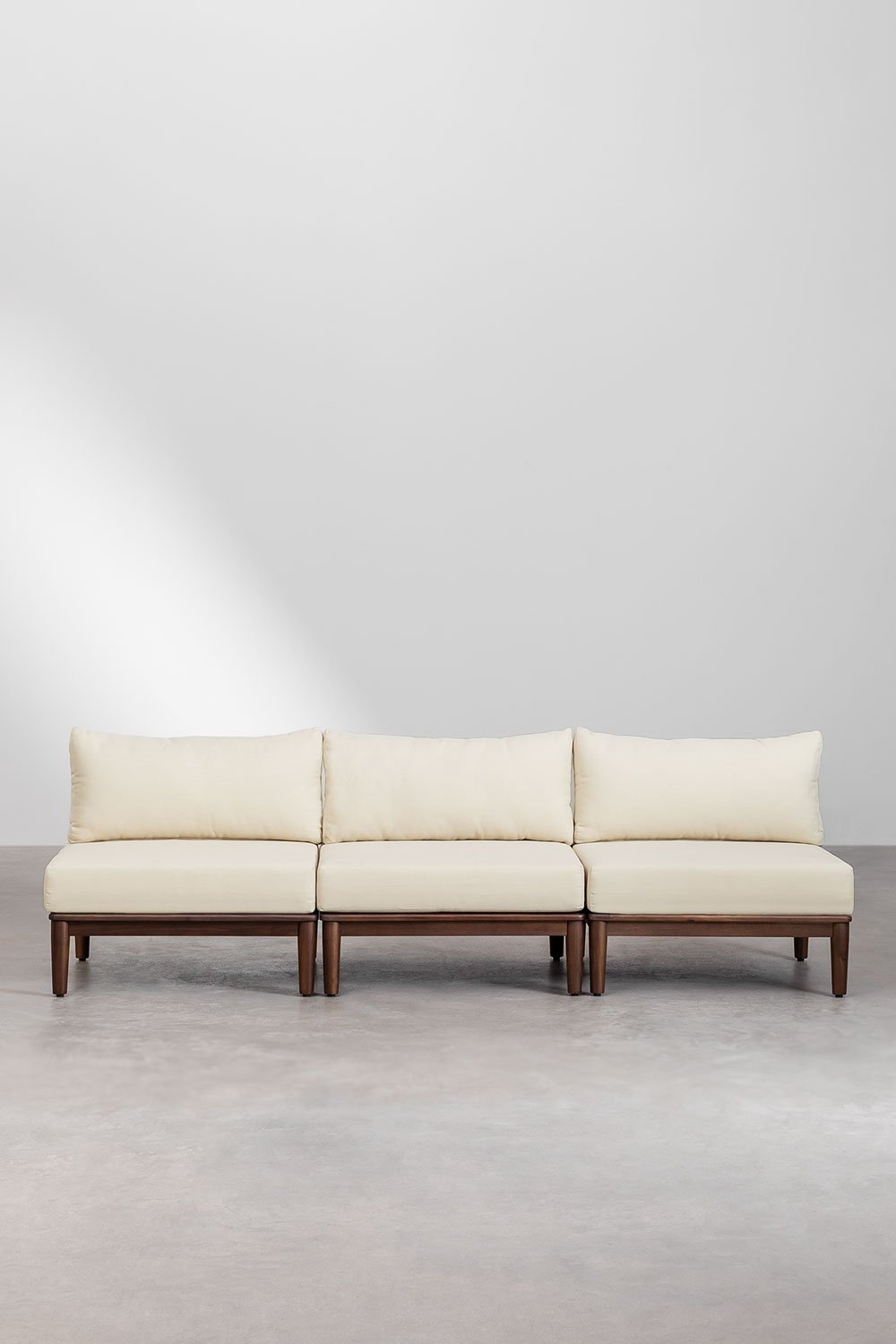 3-teiliges modulares Gartensofa aus Akazienholz Giulia, Galeriebild 2