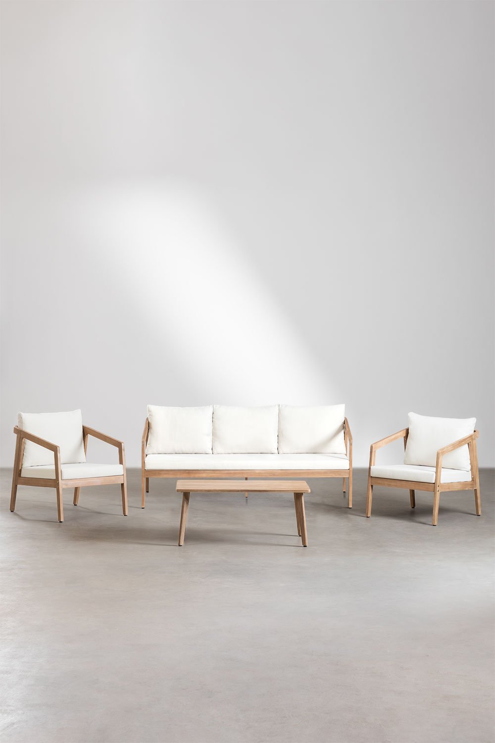 Kaela Wohnzimmer-Set aus Akazienholz, Galeriebild 2