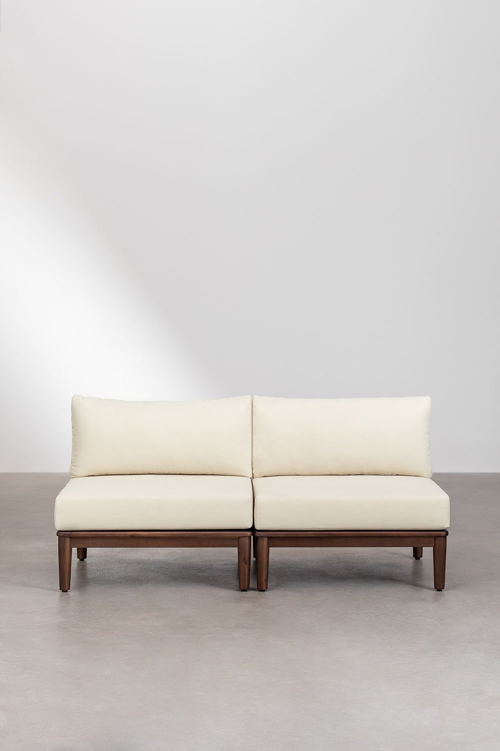 2-teiliges modulares Gartensofa aus Akazienholz Giulia, Galeriebild 2