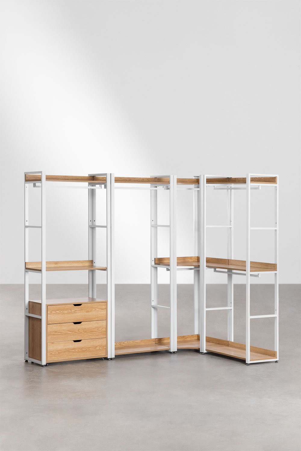 4-teiliger modularer offener Eckschrank aus Stahl und Holz Ariaster , Galeriebild 2