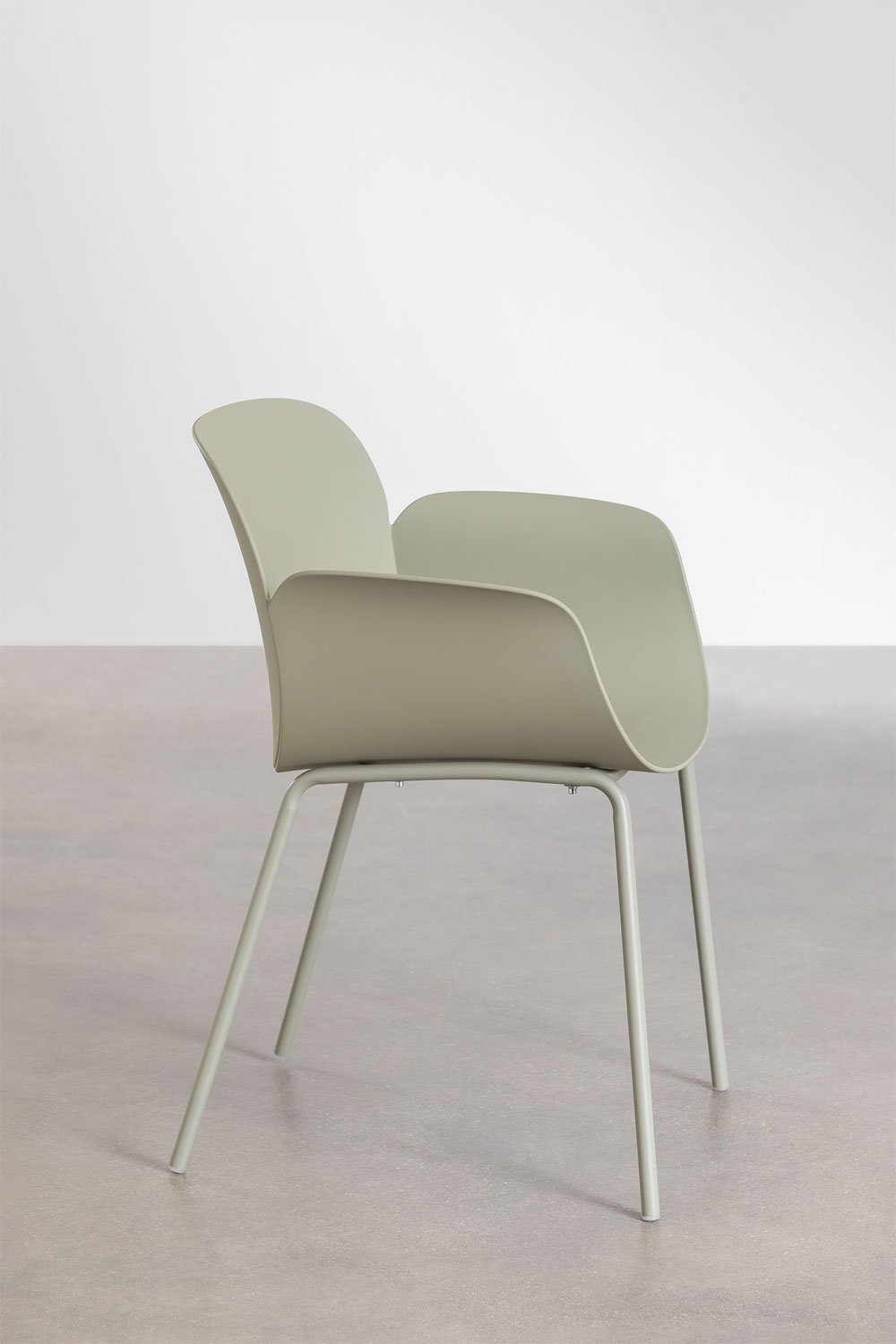 Set aus runder Tisch Ø125 cm aus Aluminium Valerie und 6 Gartenstühlen aus Polypropylen und Stahl Lynette, Galeriebild 6