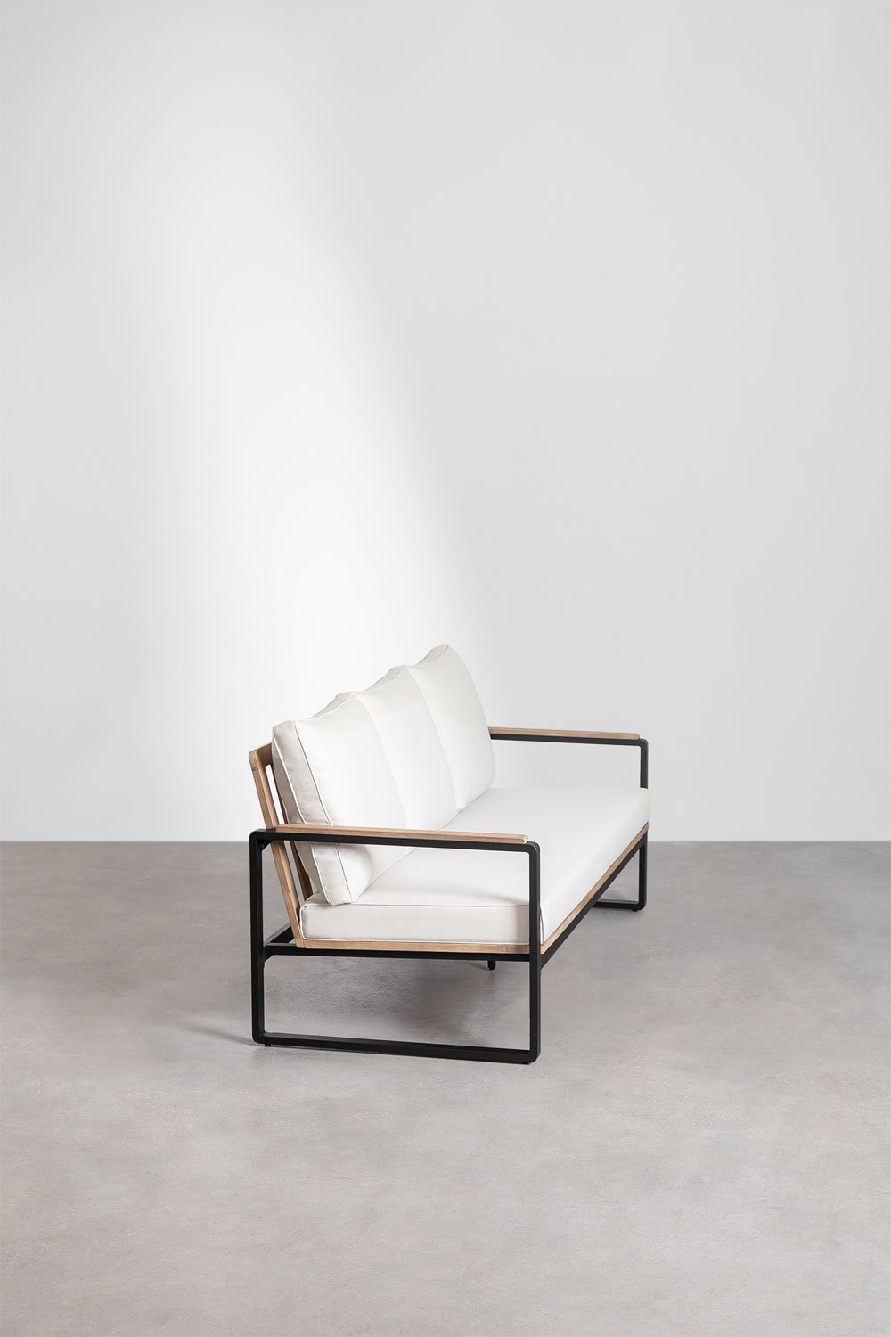 3-Sitzer-Gartensofa aus Aluminium und Akazienholz Giselle, Galeriebild 2