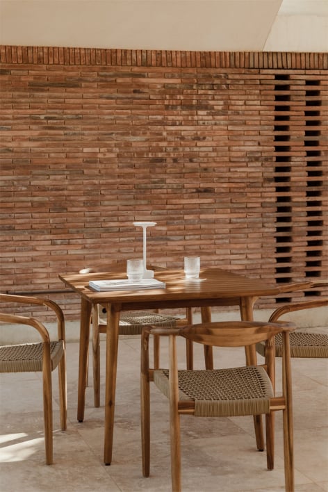 Quadratischer Gartentisch aus Akazienholz (90 x 90 cm) Bajard