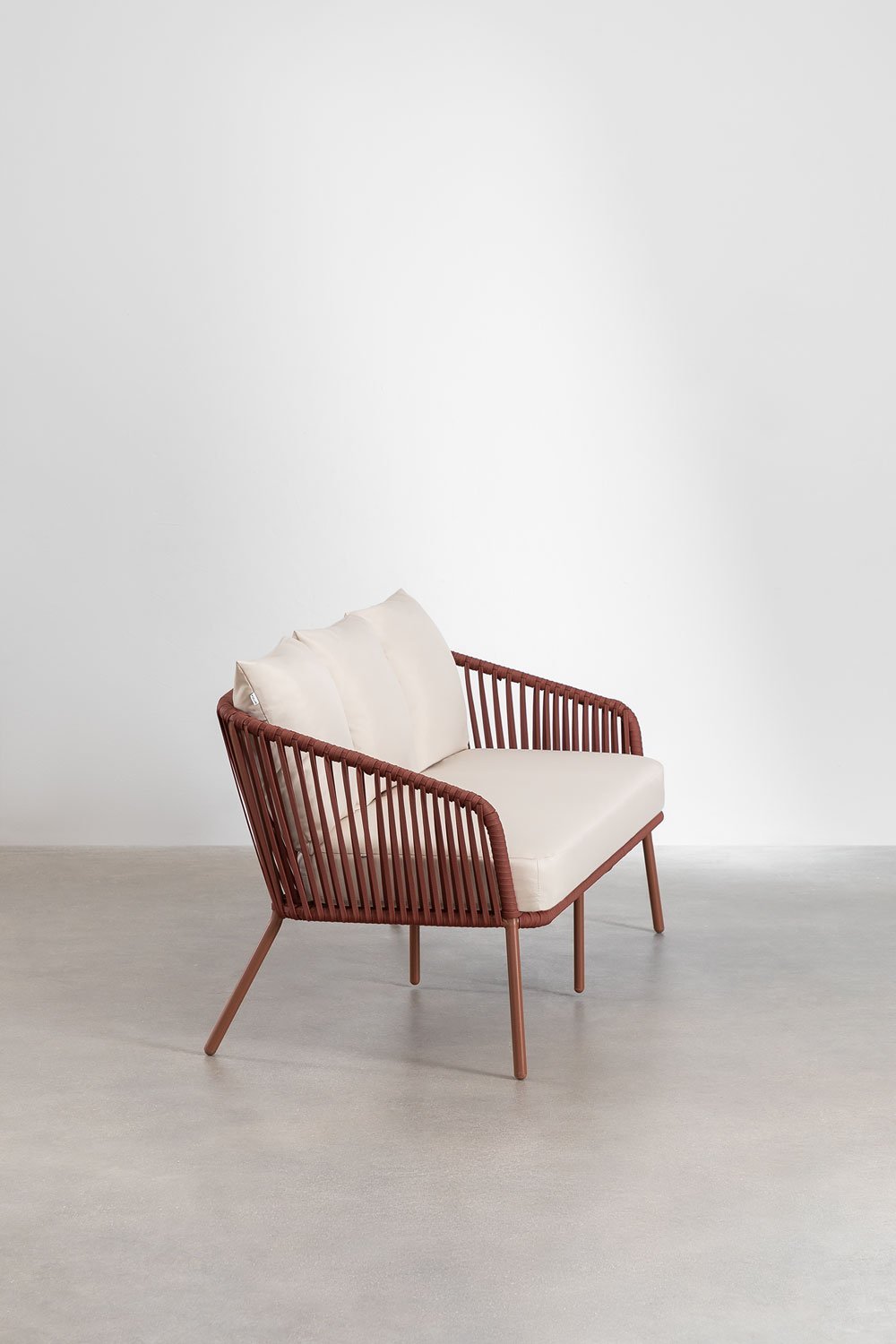 Gartenset mit 2-Sitzer-Sofa, 2 Sesseln und Couchtischen aus Aluminium und geflochtenem Seil Arhiza     , Galeriebild 4