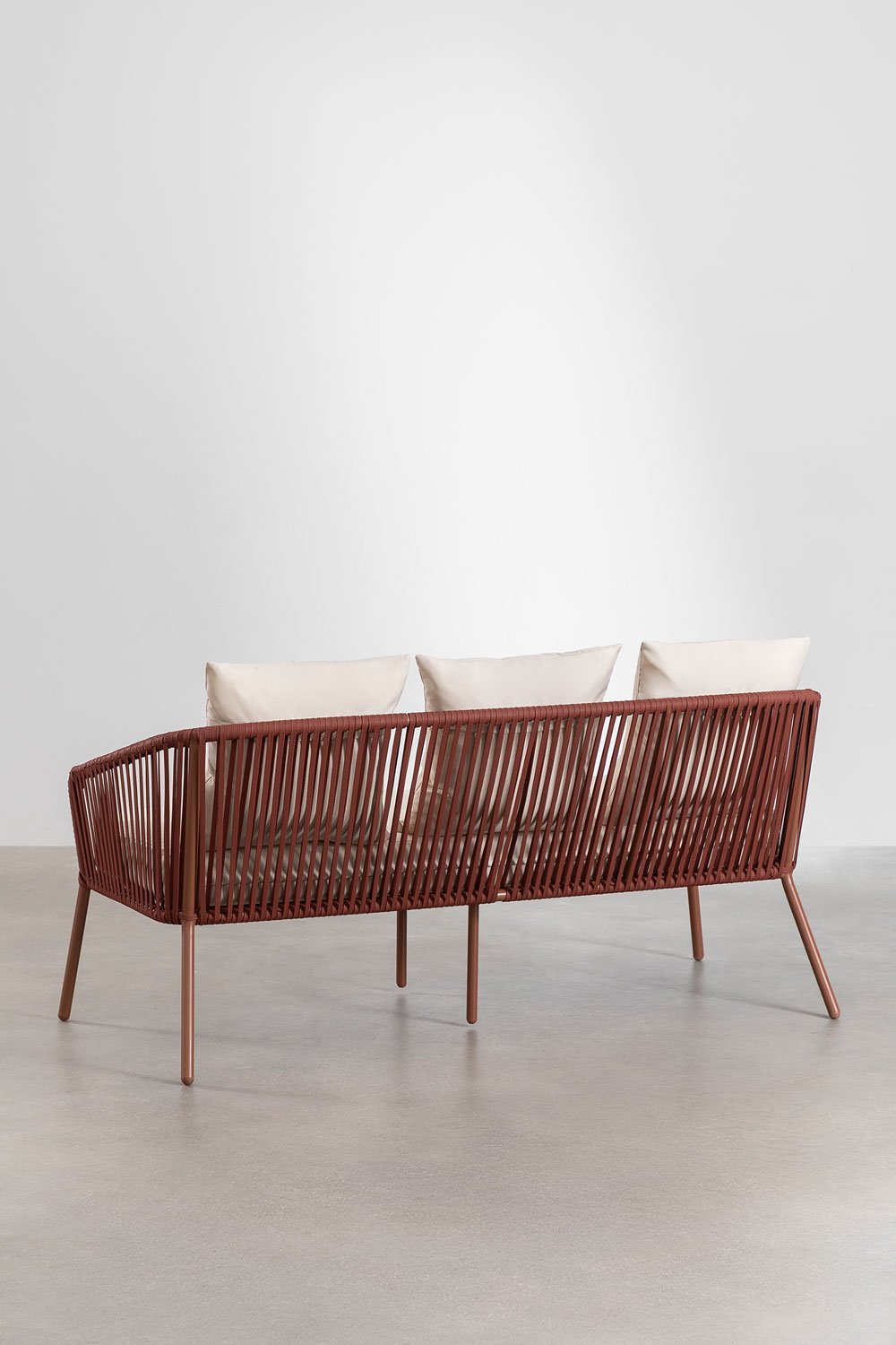 Gartenset mit 2-Sitzer-Sofa, 2 Sesseln und Couchtischen aus Aluminium und geflochtenem Seil Arhiza     , Galeriebild 5