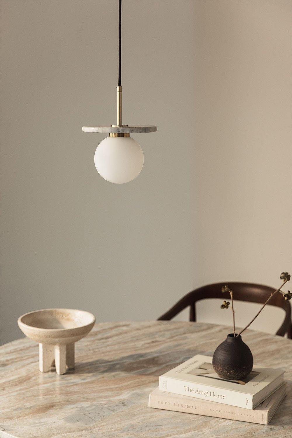 Eustace Deckenlampe aus Marmor und Kristall , Galeriebild 1