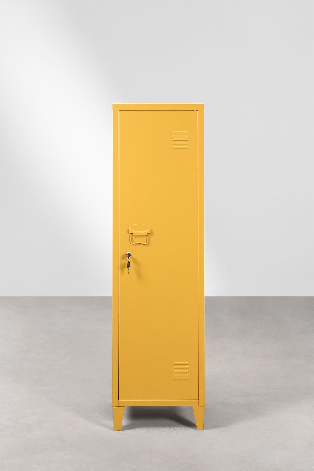 Schrank im Spind-Design 40x140 cm Stahl albero-gelb Pohpli, Galeriebild 5