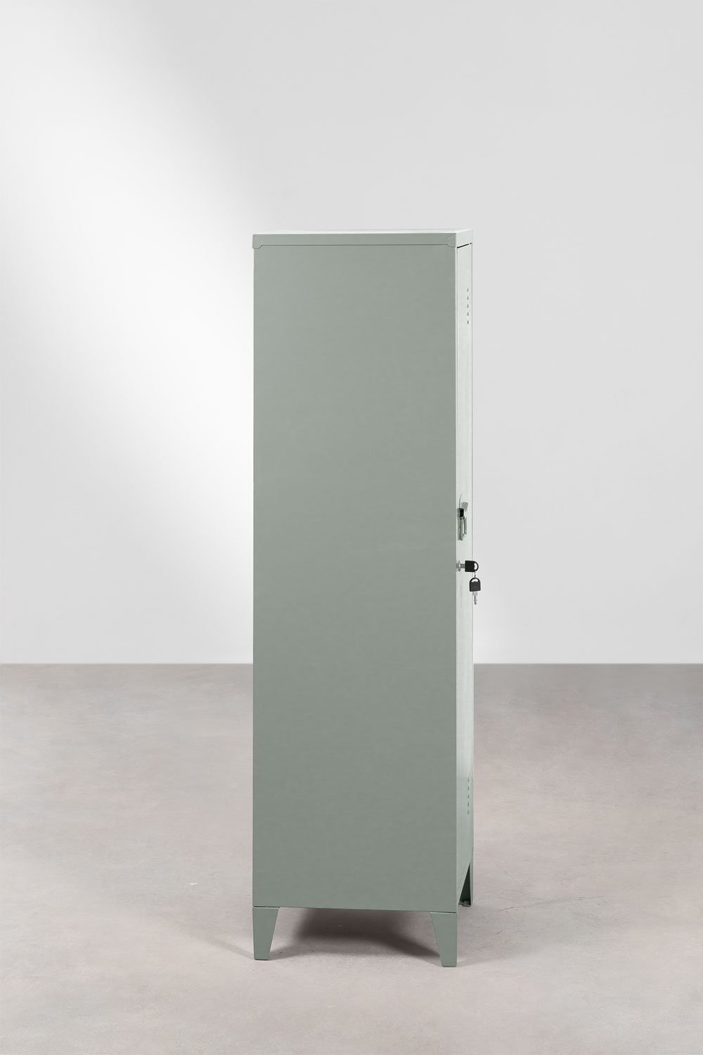 Schrank im Spind-Design 40x140 cm Stahl khakigrün Pohpli, Galeriebild 4