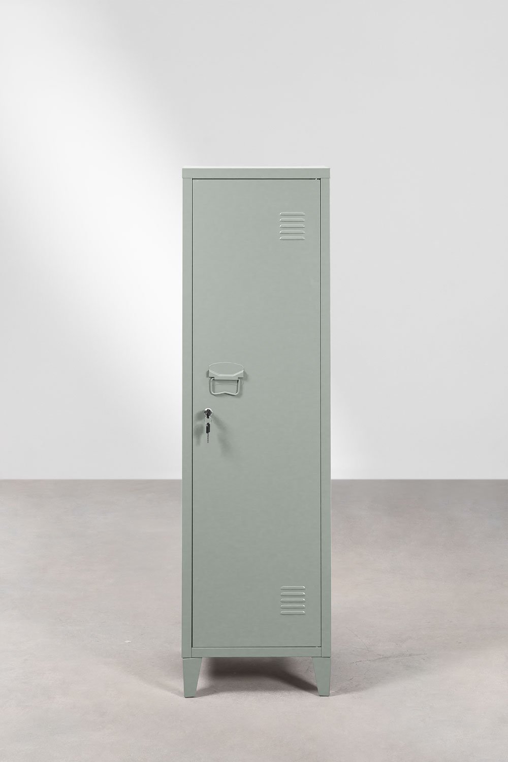 Schrank im Spind-Design 40x140 cm Stahl khakigrün Pohpli, Galeriebild 5
