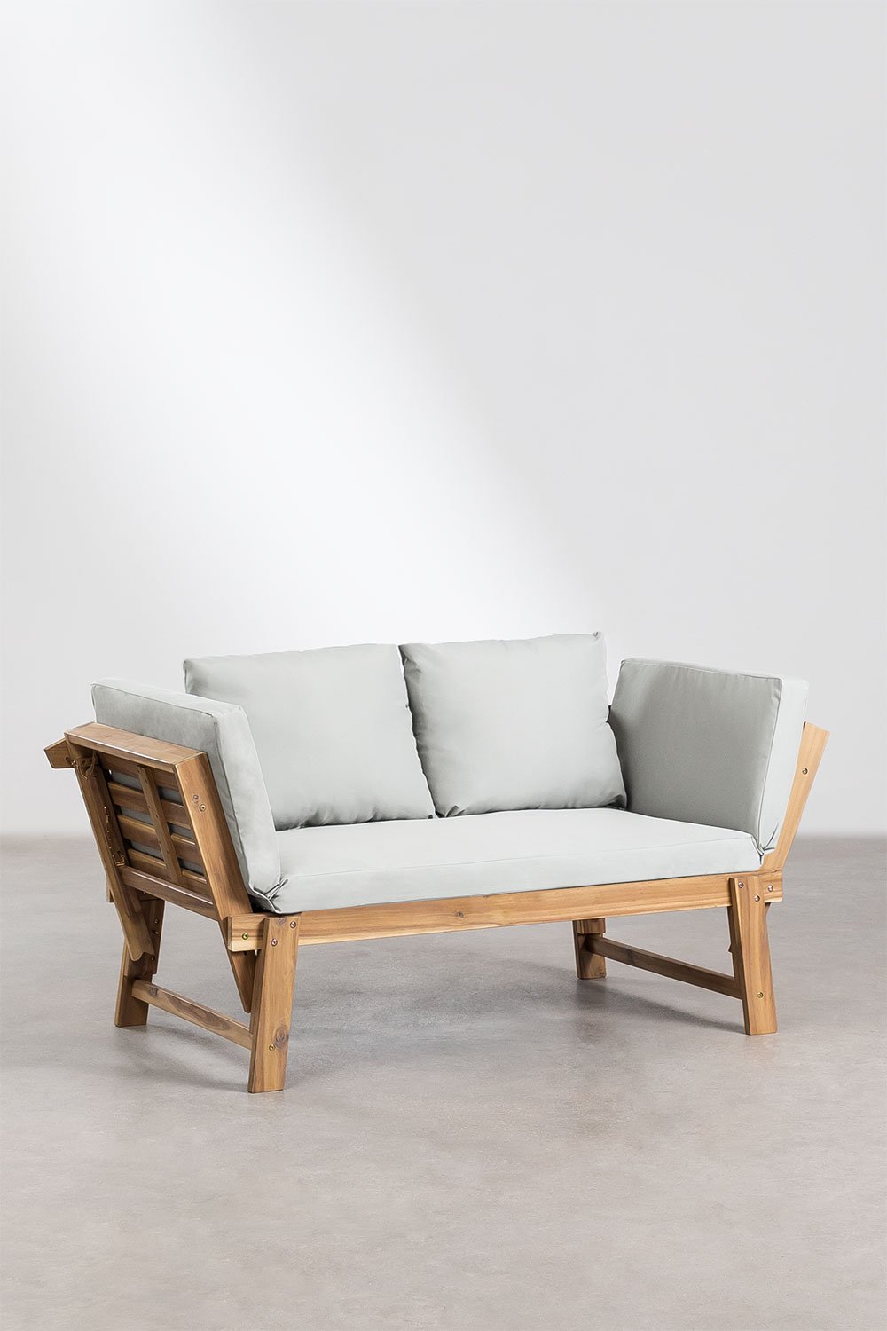 Verstellbares 3-Sitzer Outdoor Sofa aus Akazienholz Guille, Galeriebild 2