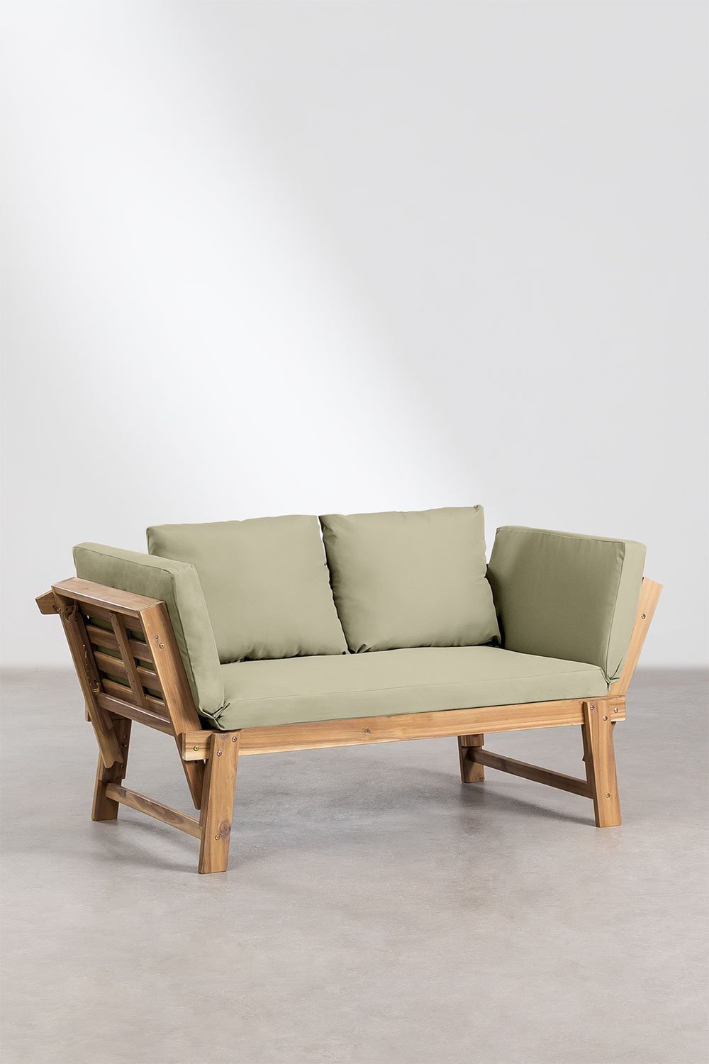 Verstellbares 3-Sitzer Outdoor Sofa aus Akazienholz Guille, Galeriebild 1