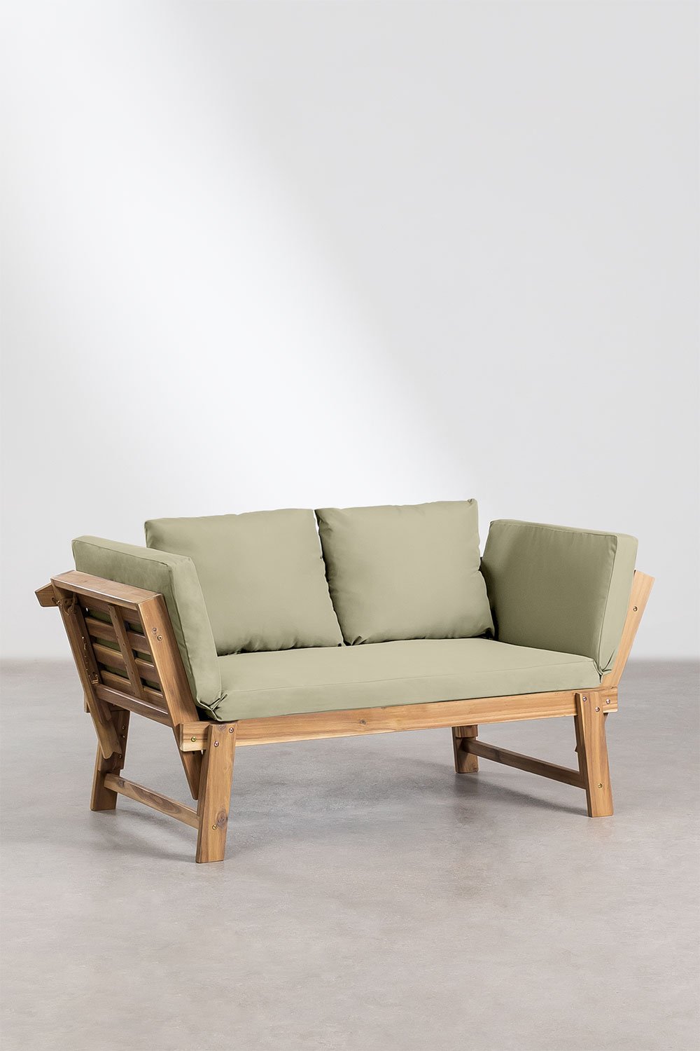 Verstellbares 3-Sitzer Outdoor Sofa aus Akazienholz Guille, Galeriebild 2