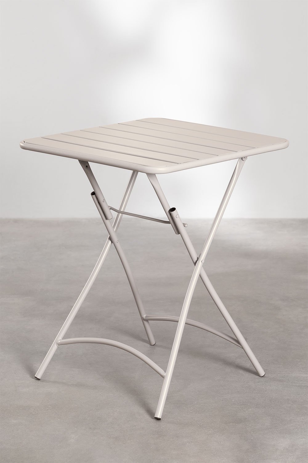 Quadratischer klappbarer Gartentisch aus Stahl (60 x 60 cm) Janti, Galeriebild 1
