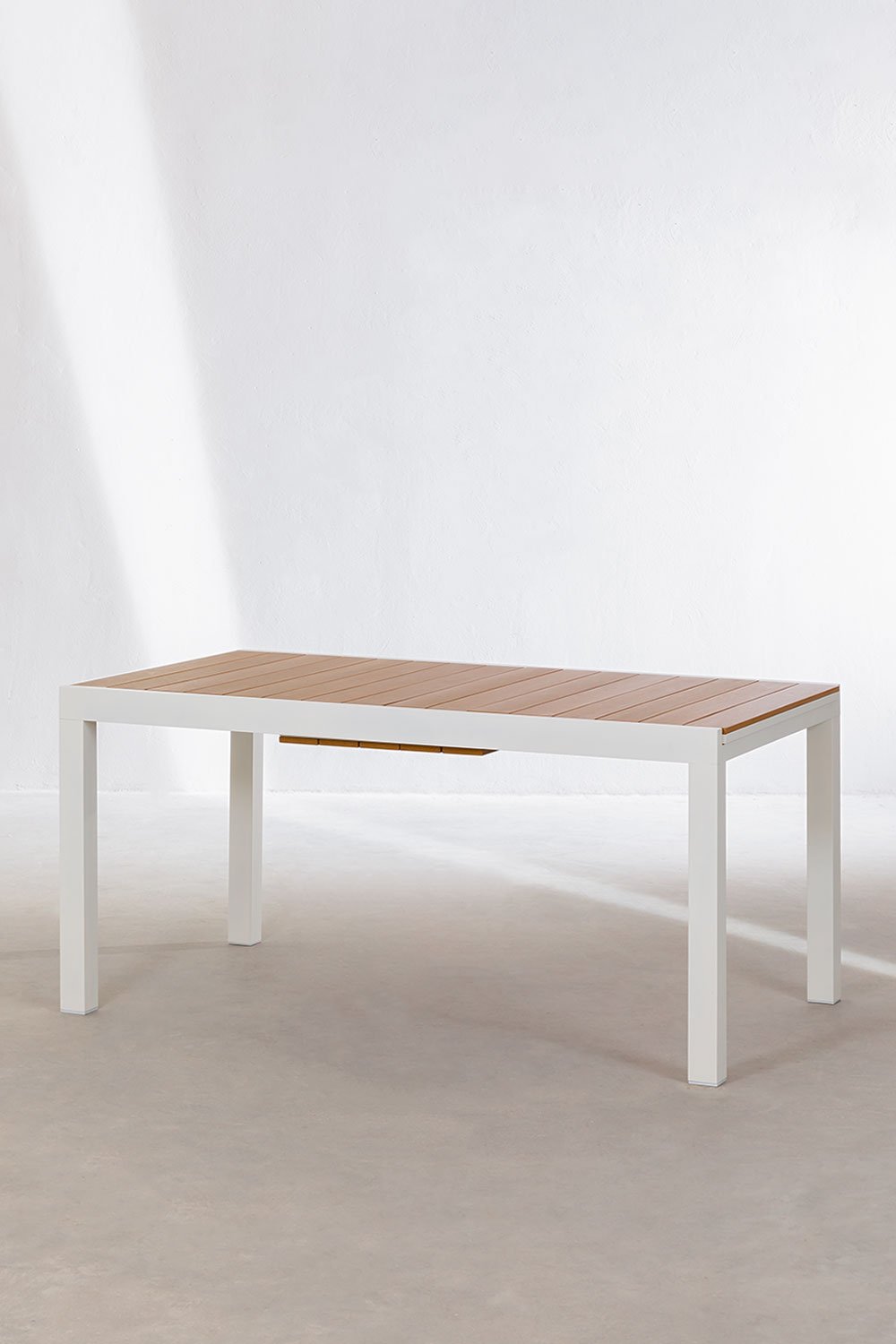 Ausziehbarer rechteckiger Gartentisch aus Aluminium (150-197x90 cm) Saura, Galeriebild 2