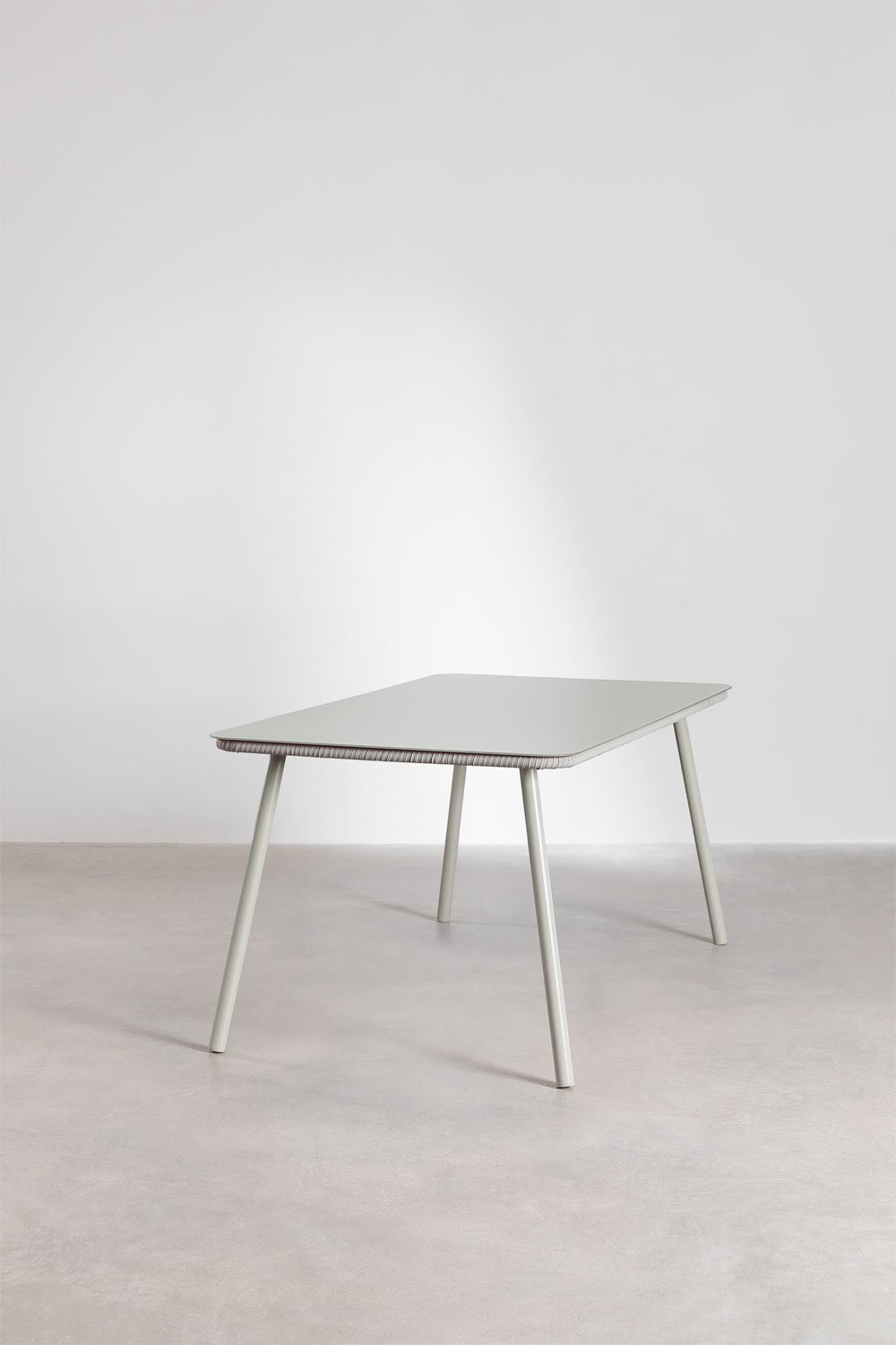 Rechteckiger Esstisch 160x90 cm aus Glas und Aluminium Arhiza, Galeriebild 3