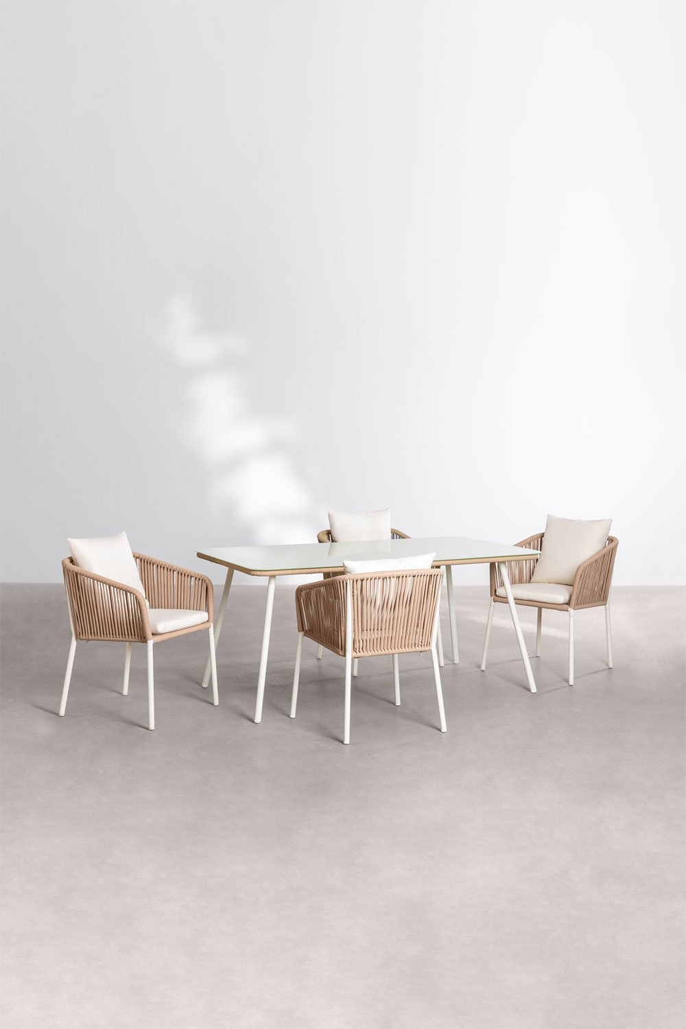 Arhiza Classic rechteckiges Tischset 160x90 cm und 4 Esszimmerstühle aus Aluminium , Galeriebild 1