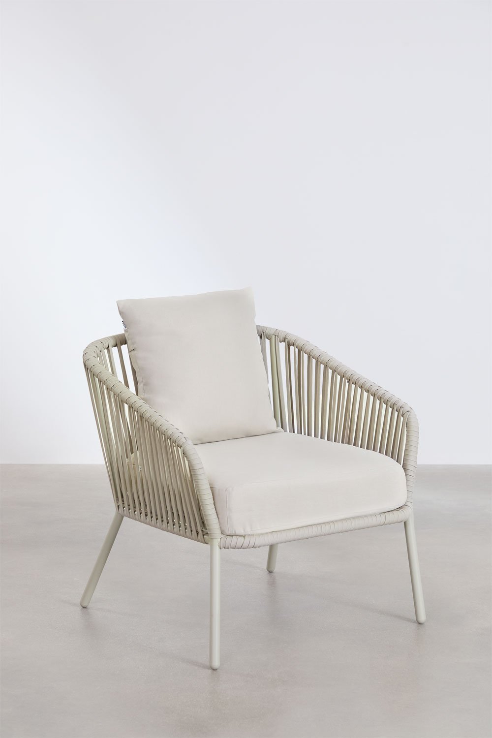 Gartenset mit 2-Sitzer-Sofa, 2 Sesseln und Couchtischen aus Aluminium und geflochtenem Seil Arhiza     , Galeriebild 9