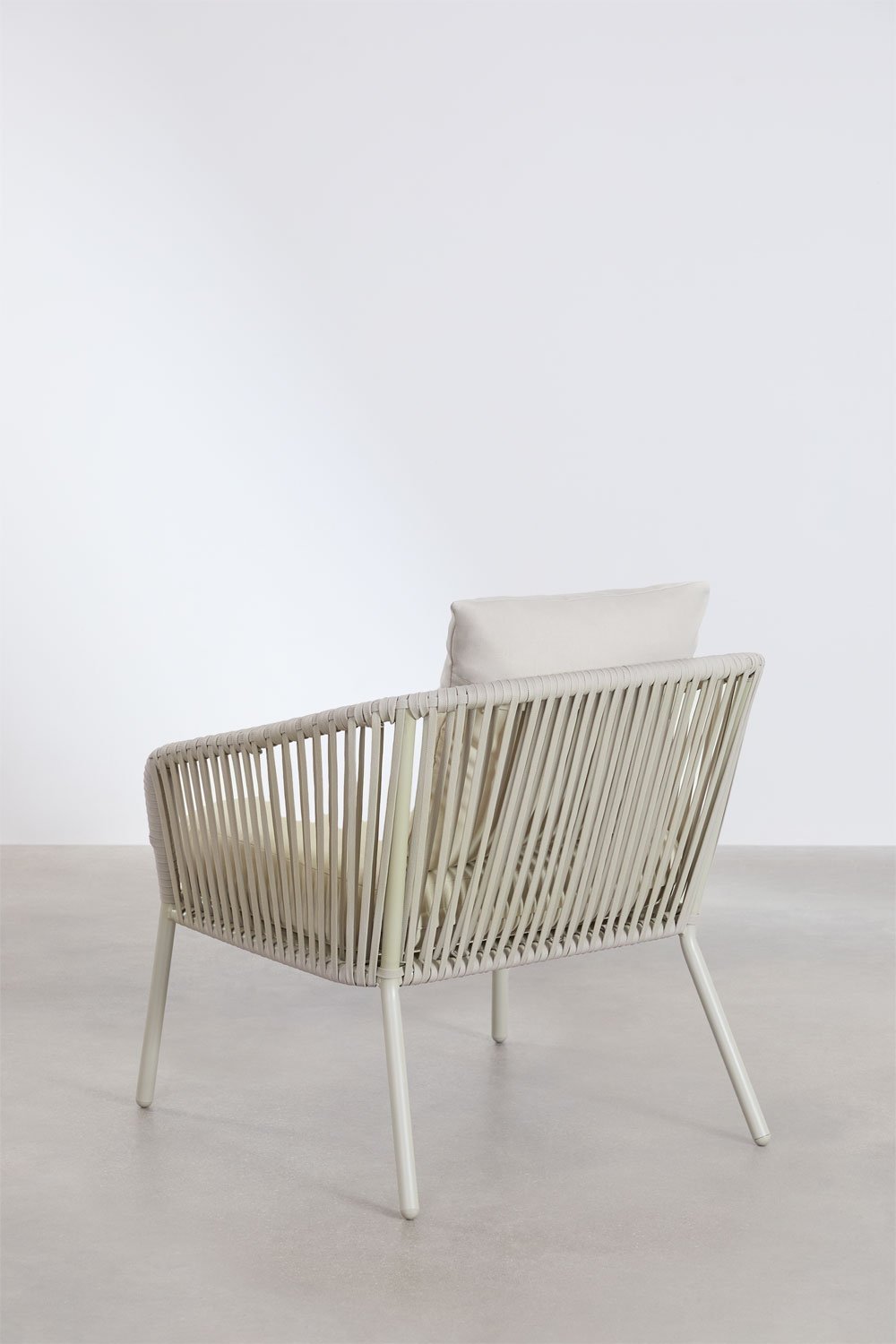 Gartenset mit 2-Sitzer-Sofa, 2 Sesseln und Couchtischen aus Aluminium und geflochtenem Seil Arhiza     , Galeriebild 11