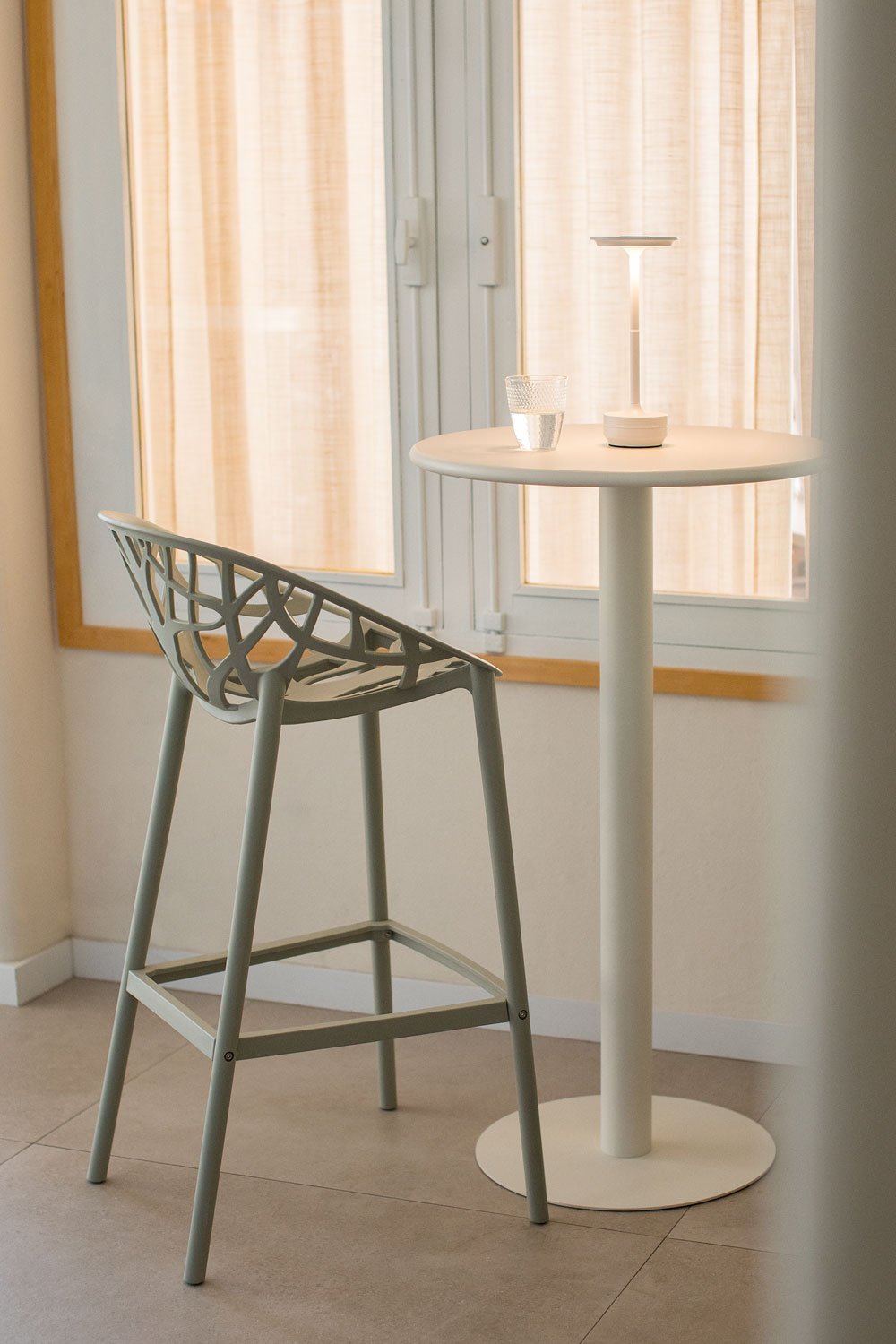 4er-Pack Hohe Hocker 75 cm aus grünem Polypropylen Khaki Ores, Galeriebild 1