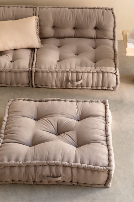 Bodenkissen für modulares Sofa aus Baumwolle Dhel - Helles Grau Taupe