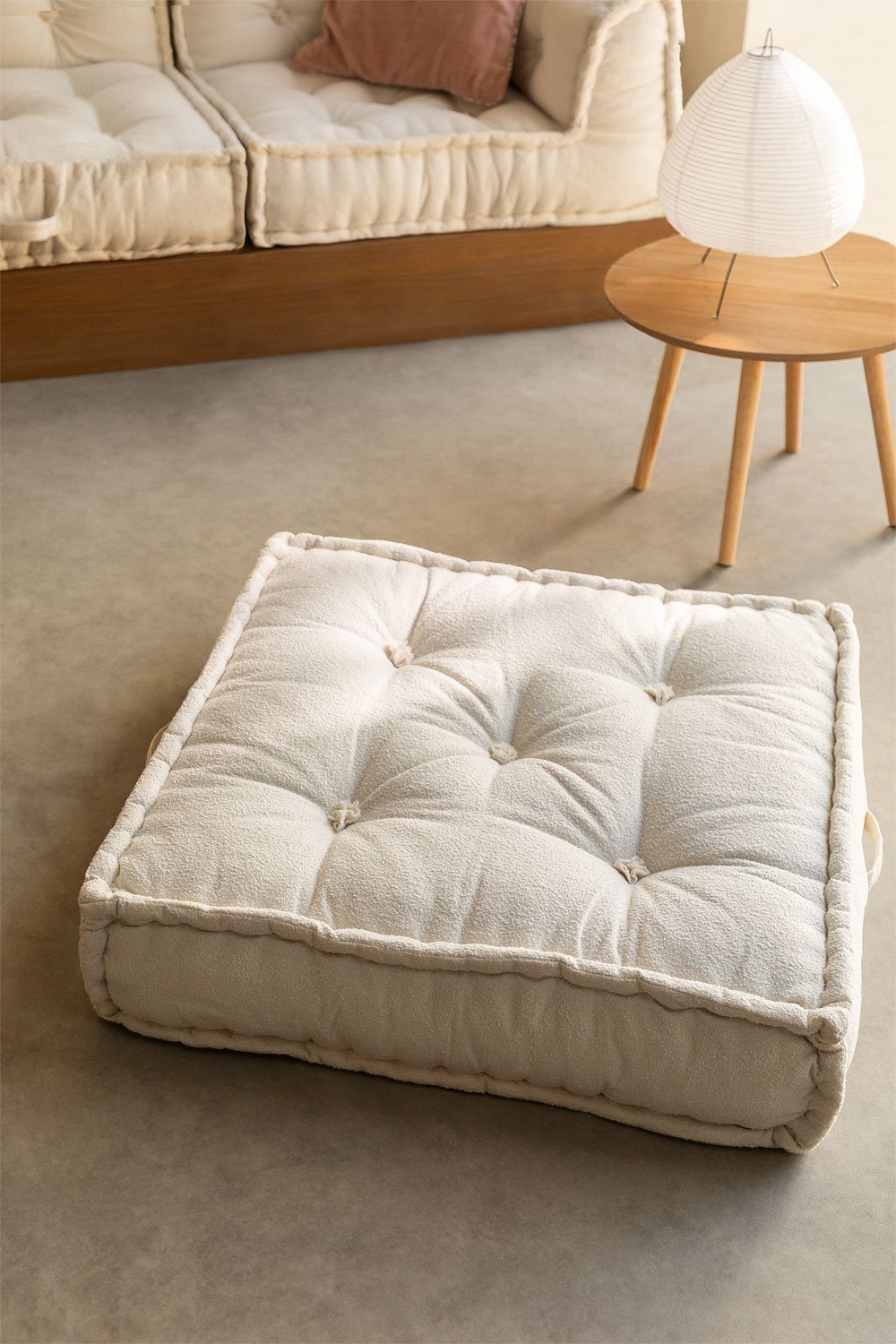 Bodenkissen für modulares Sofa aus Baumwolle Dhel, Galeriebild 1