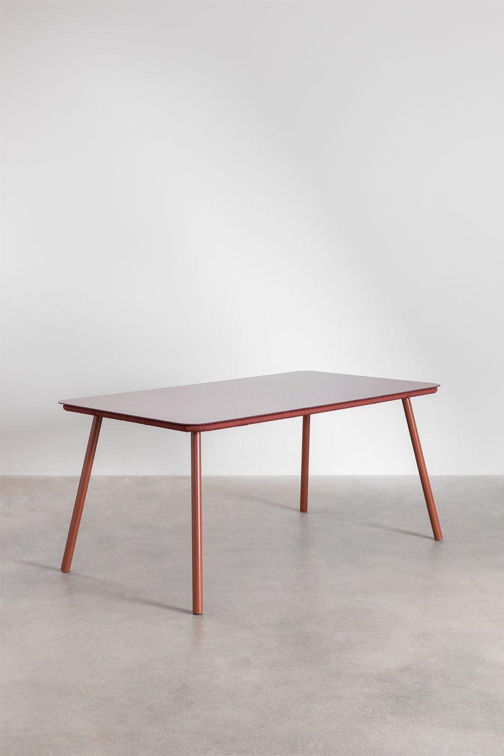 Rechteckiger Gartentisch 160x90 cm aus Glas und Aluminium Arhiza     , Galeriebild 1