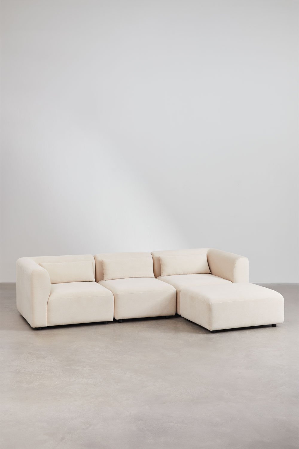 3-teiliges modulares Sofa mit Fogler-Hocker    , Galeriebild 2