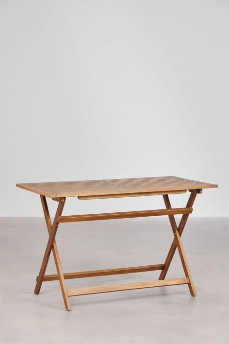 Rechteckiger klappbarer Gartentisch aus Akazienholz (120 x 60 cm) Delawer