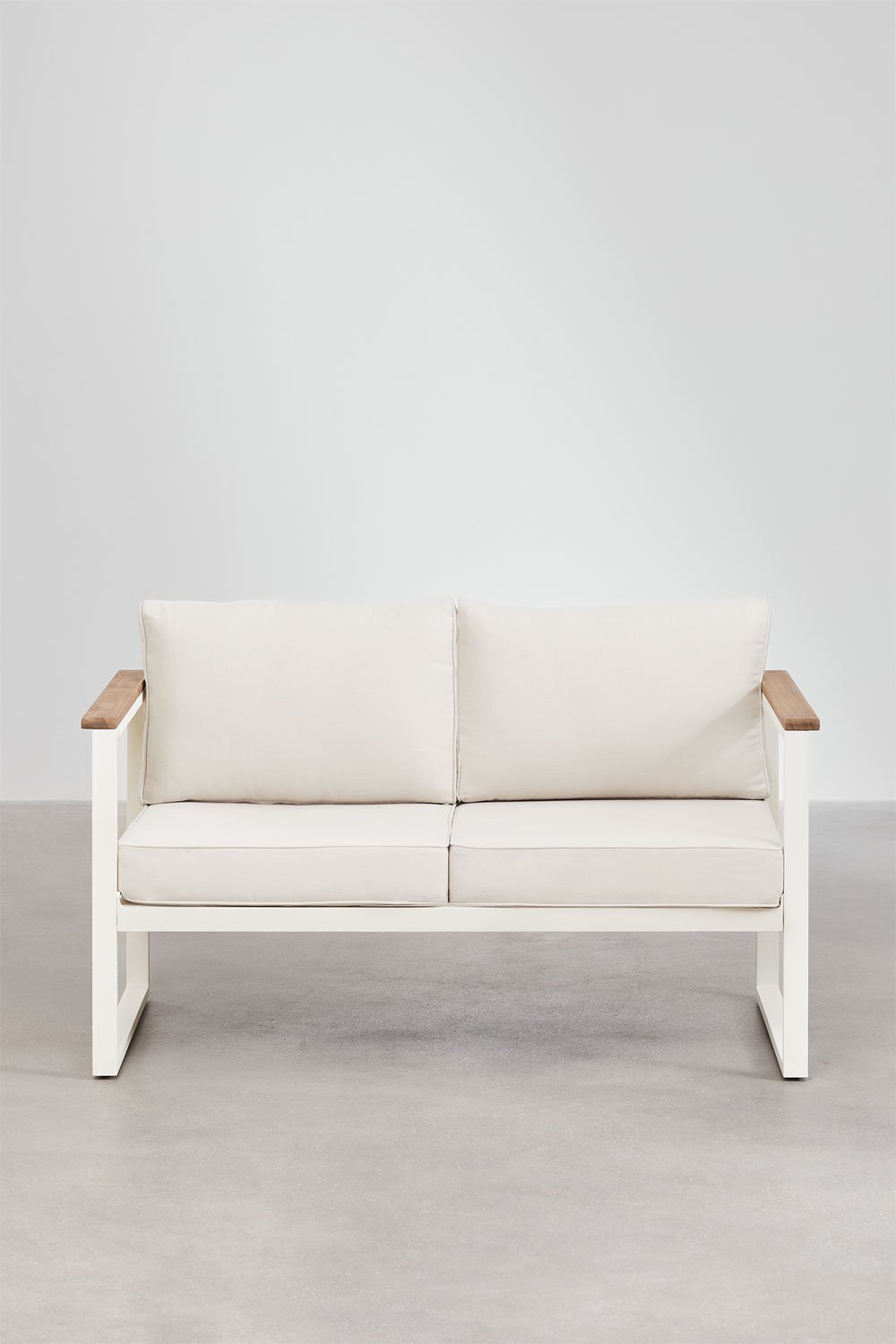 2-Sitzer-Gartensofa aus Aluminium und Lipov-Akazienholz, Galeriebild 4