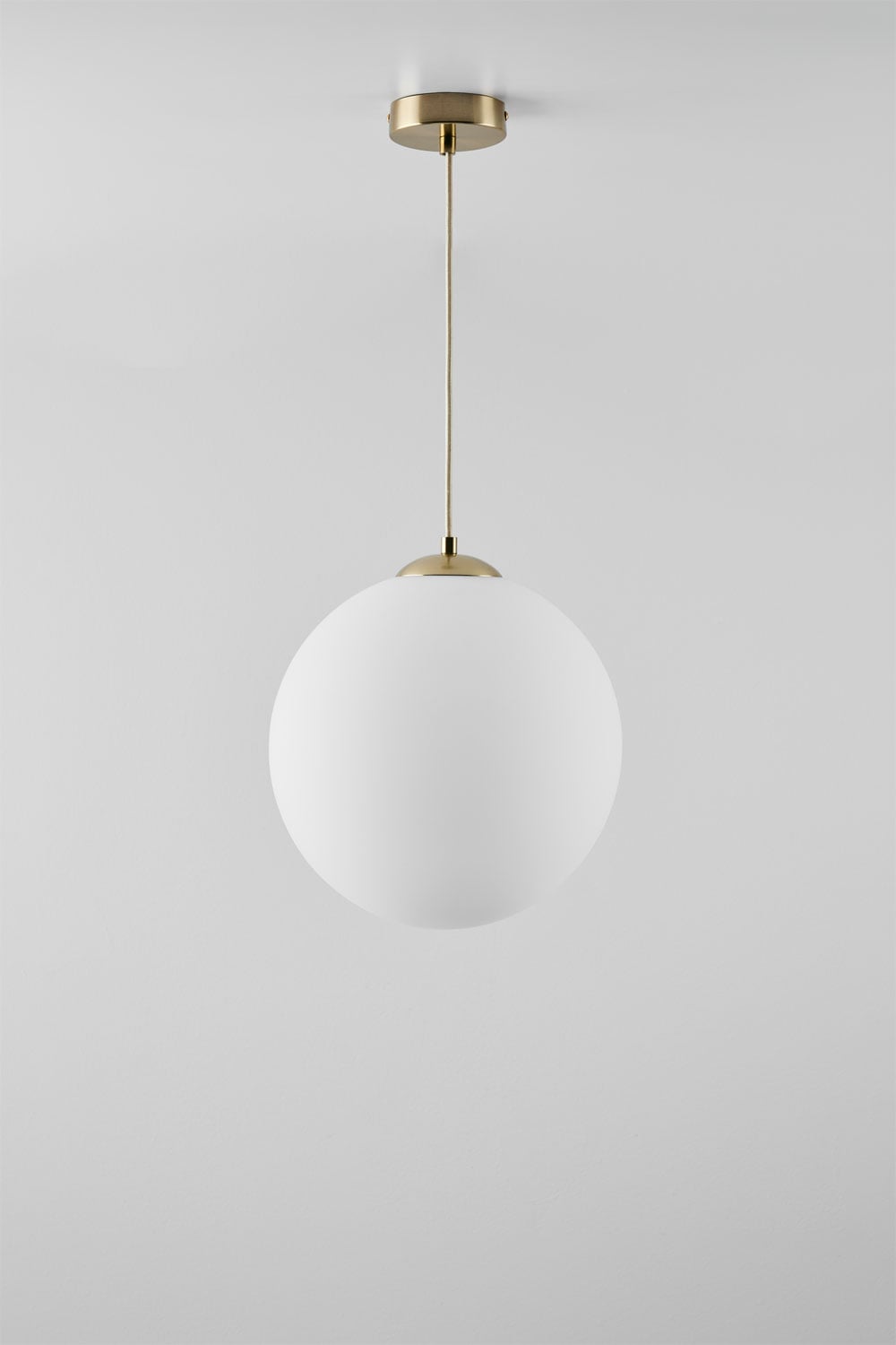 Hängende Deckenlampe aus Eisen mit Glaskugel Uvol, Galeriebild 1