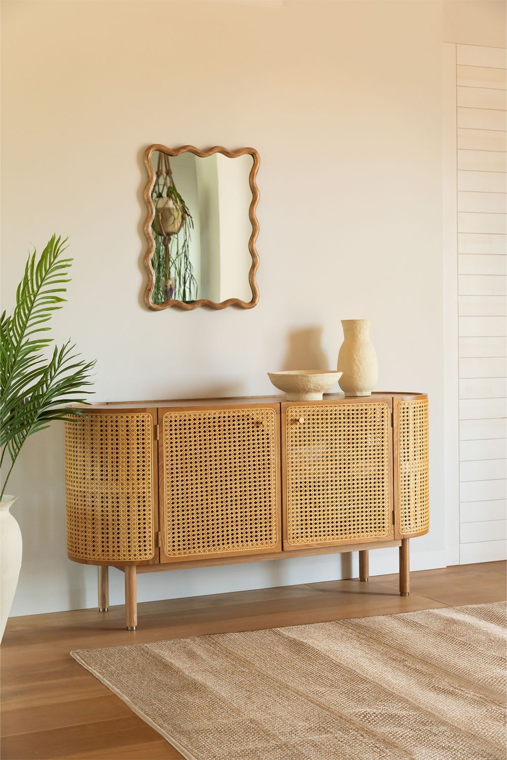 Sideboard aus Rattan und Holz Edwina, Galeriebild 1