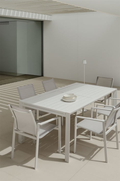 Ausziehbarer rechteckiger Gartentisch aus Aluminium (180-240x100 cm) Starmi