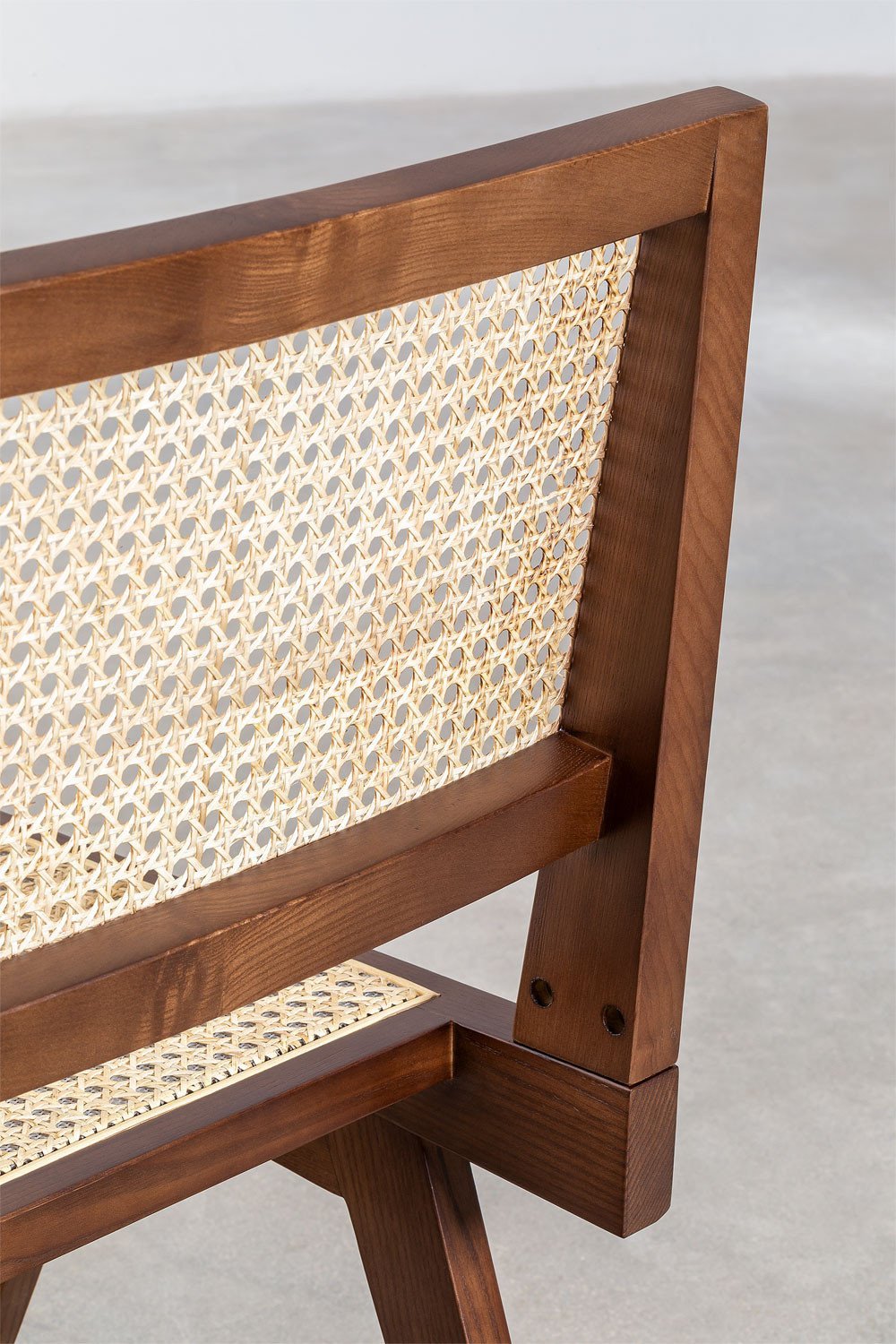 Packung mit 2 Esszimmerstühlen aus Eschenholz und Rattan Lali, Galeriebild 7