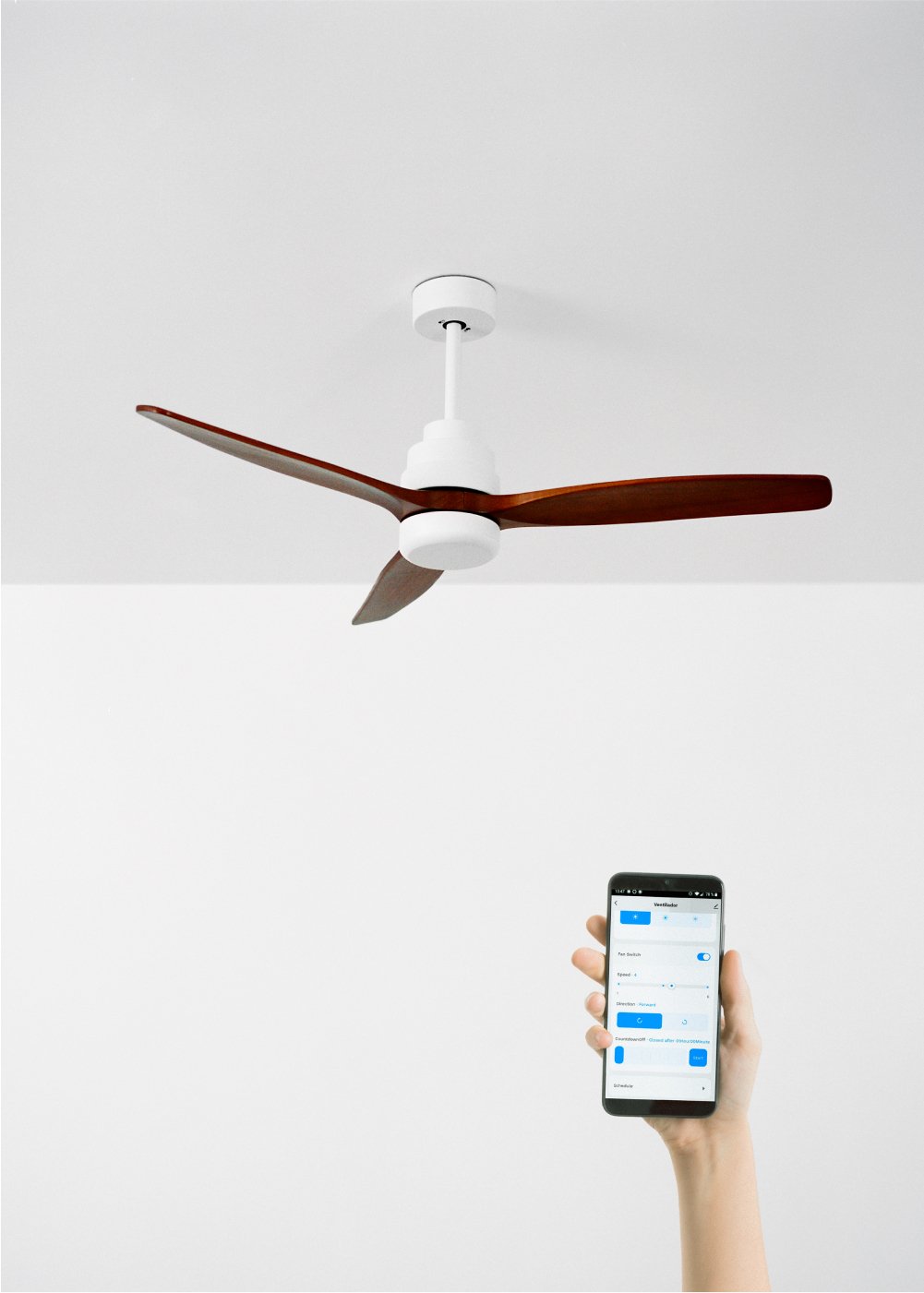 CREATE - WIND STYLANCE - Leiser Deckenventilator 40W Ø132 cm 100% Holz, Galeriebild 1