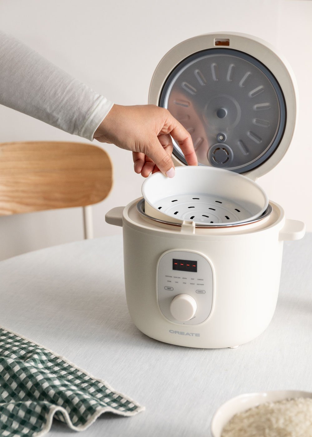 CREATE - RICE COOKER STUDIO - Reiskocher 2L mit Dämpfkorb, Galeriebild 2