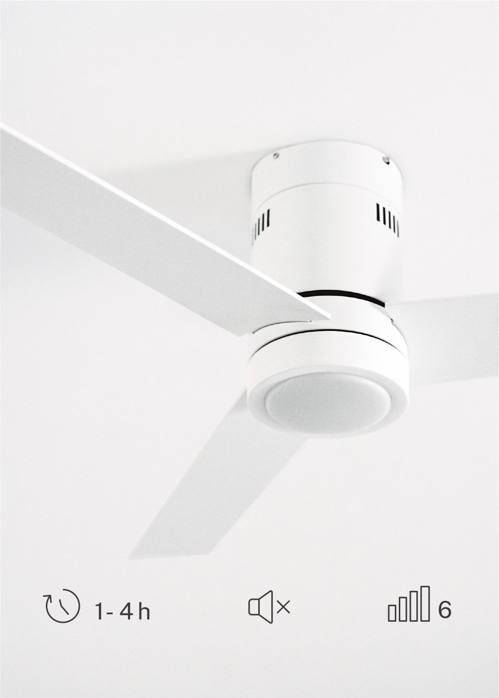 CREATE - WIND MINIMAL - Leiser Deckenventilator 40W Ø132 cm mit 15W LED-Licht, Galeriebild 4