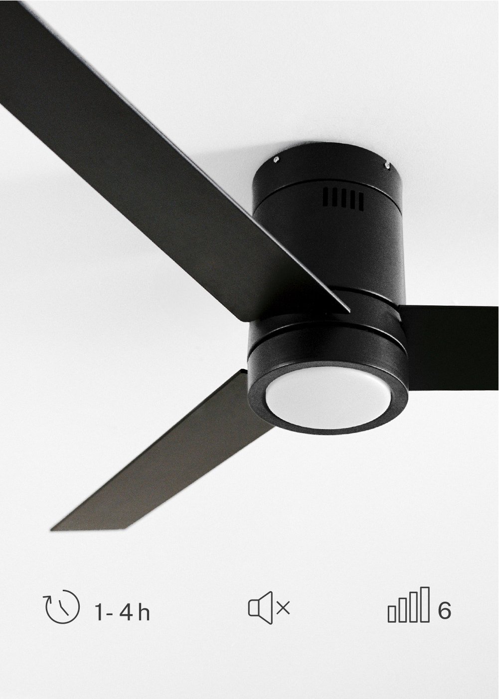 CREATE - WIND MINIMAL - Leiser Deckenventilator 40W Ø132 cm mit 15W LED-Licht, Galeriebild 4