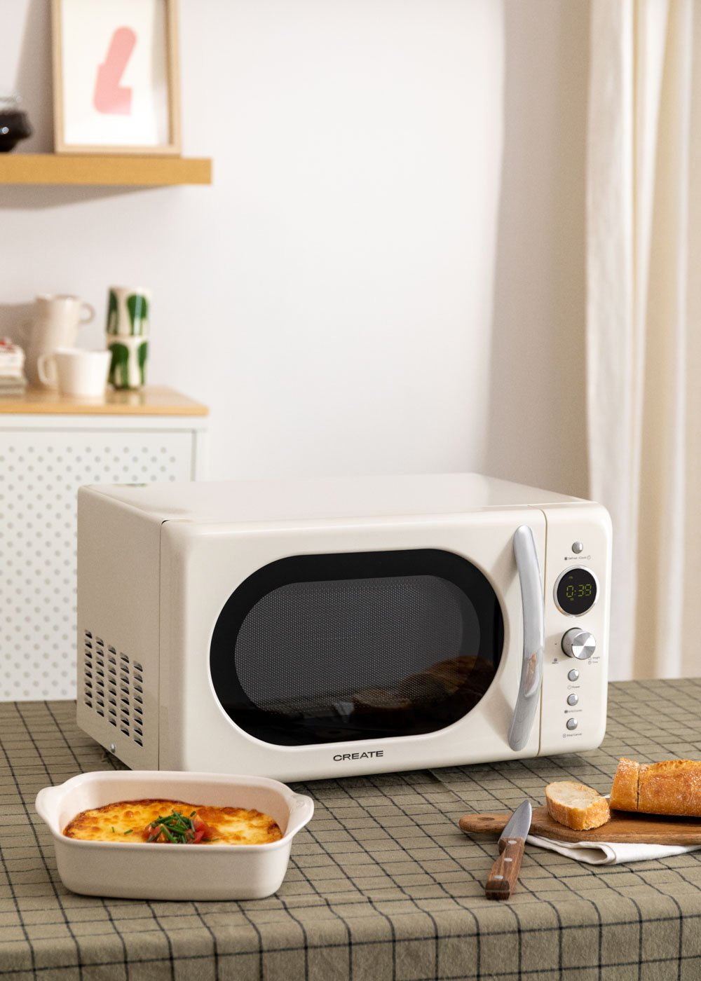 CREATE - MICROWAVE RETRO - Digitale Mikrowelle mit Grillfunktion 900W, Galeriebild 1