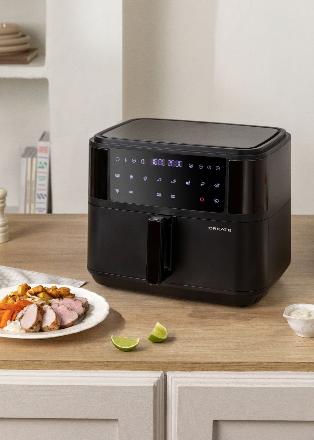 CREATE - AIR FRYER DUAL - Heißluftfritteuse mit Trennwand 10 L, Galeriebild 1