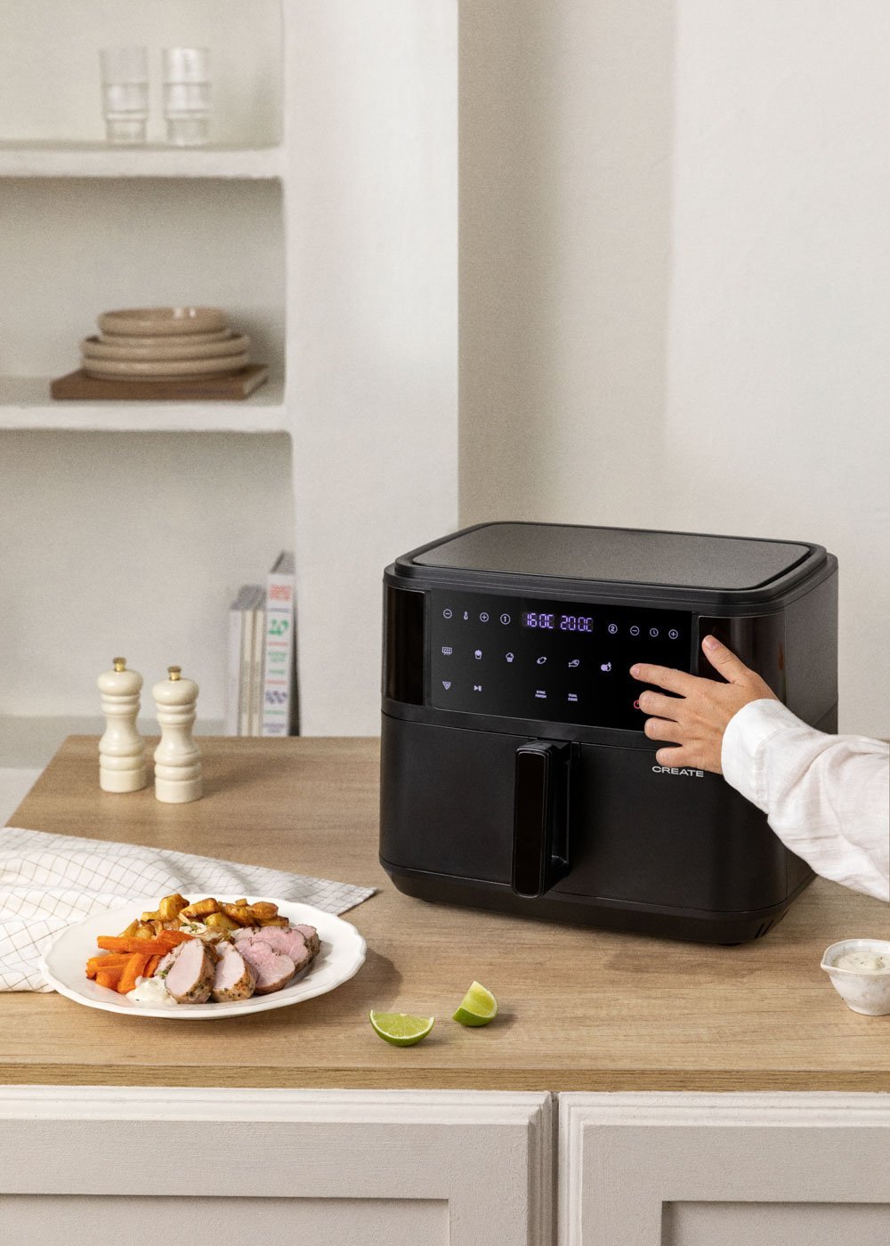 CREATE - AIR FRYER DUAL - Heißluftfritteuse mit Trennwand 10 L, Galeriebild 4